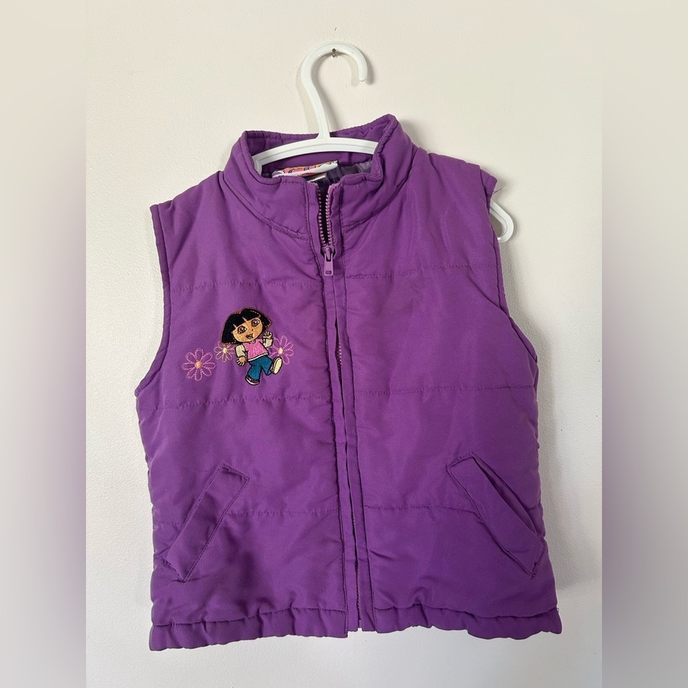 Vintage Dora The Explorer Purple Vest Size 3
